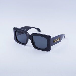Versace VE4496U GB1/87 Sunglasses Black Square Frame, Dark Grey Lenses